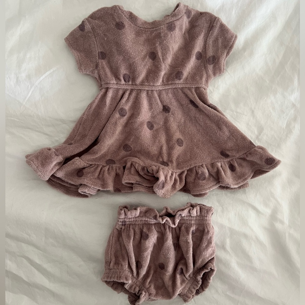 Quincy Mae Brown Polka Dot Dress Set